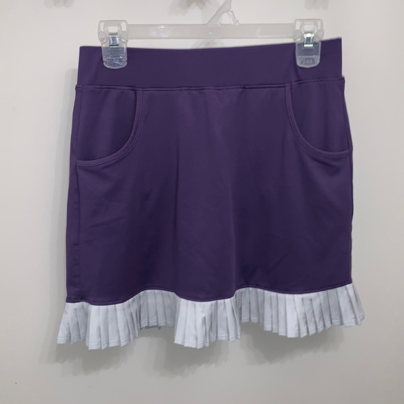 Pebble Beach 2 Pc Golf Top and Skort Abstract Floral Print Purple Gray S - Picture 6 of 11